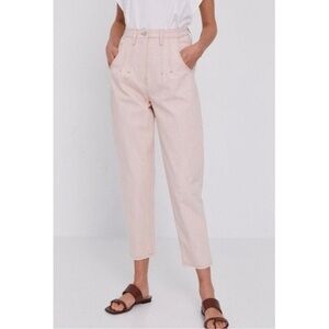 NEW Anthropologie‎ Beatrice B High Rise Relaxed Crop Jeans 29 Blush Pink NWT